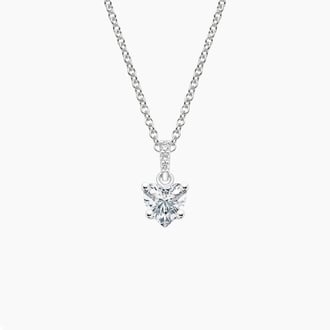 Pavé Diamond Bail Pendant in 18K White Gold