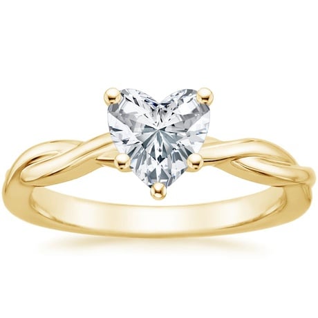 18K Yellow Gold Twisted Vine Ring with Petite Twisted Vine Diamond Ring (1/8 ct. tw.)