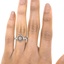 The Elvia Ring, smallzoomed in top view on a hand