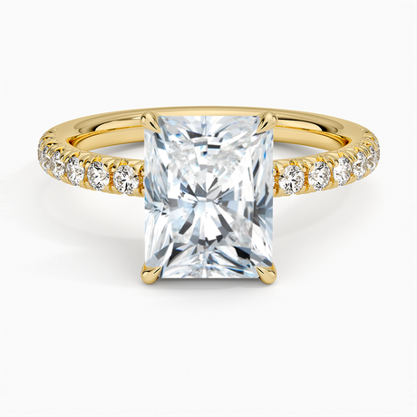 18K Yellow Gold Amelie Half Coverage Diamond Ring