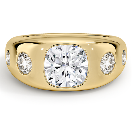 Sloane Flush Set Five Stone Diamond Dome Ring
