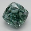 3.10 Ct. Fancy Vivid Bluish Green Cushion Lab Grown Diamond