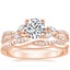 14K Rose Gold Luxe Willow Diamond Ring (1/4 ct. tw.) with Petite Twisted Vine Diamond Ring (1/8 ct. tw.)