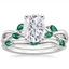 PT Moissanite Willow Bridal Set With Lab Emerald Accents, smalltop view