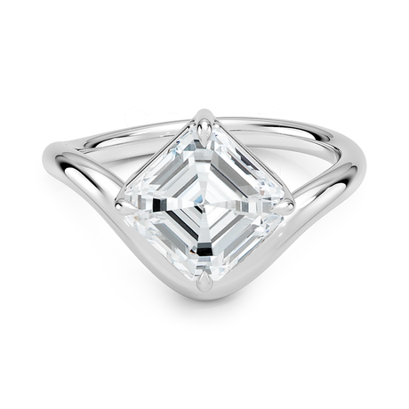 18K White Gold Silhouette Solitaire Ring