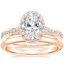 18K Rose Gold Tacori Dantela Bloom Diamond Ring with Tacori Founder's Petite Diamond Ring