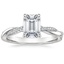 18K White Gold Petite Twisted Vine Hidden Halo Pavé Diamond Ring, smalltop view