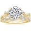 18K Yellow Gold Azalea Twist Diamond Ring with Luxe Winding Willow Diamond Ring (1/4 ct. tw.)