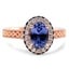 Custom Rose Gold Pave Sapphire Halo Ring