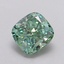 1.05 Ct. Fancy Vivid Green Cushion Lab Grown Diamond