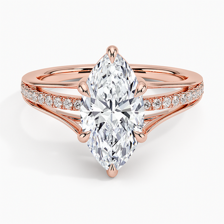 14K Rose Gold Tressa Split Shank Diamond Ring