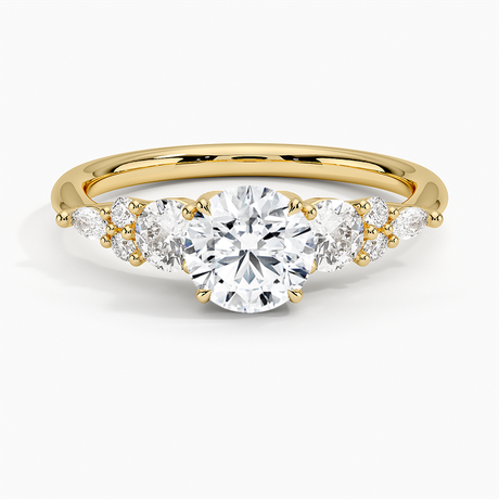 Three Stone Cluster Engagement Ring
