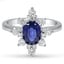 Custom Vintage Reproduction Sapphire and Diamond Halo Ring