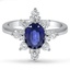 Custom Vintage Reproduction Sapphire and Diamond Halo Ring