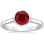 18K White Gold Luna 2mm Bezel Ring, smalltop view