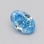 0.31 Ct. Fancy Vivid  Blue Oval Lab Grown Diamond