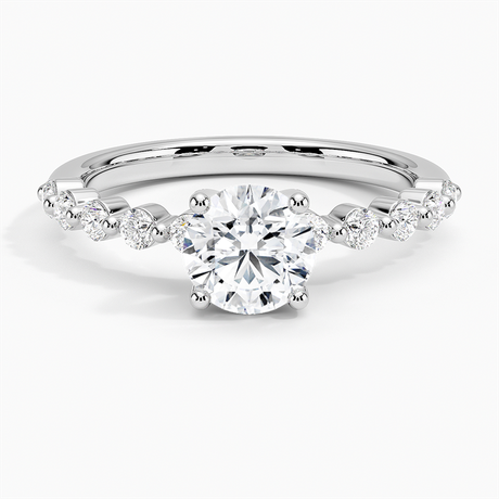 Single Shared Prong Engagement Ring