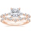 14K Rose Gold Versailles Hidden Halo Diamond Ring with Curved Versailles Diamond Ring