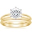 18KY Moissanite Six-Prong Classic Bridal Set, smalltop view