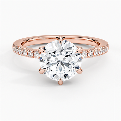 14K Rose Gold Bliss Six-Prong Diamond Ring (1/6 ct. tw.)