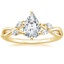 18K Yellow Gold Willow Diamond Ring (1/8 ct. tw.), smalltop view