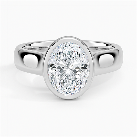 18K White Gold Luna 4mm Bezel Ring