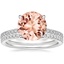 18KW Morganite Petite Demi Diamond Ring with Ballad Diamond Ring, smalltop view