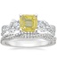 Platinum Three Stone Luxe Willow Diamond Ring (1/2 ct. tw.) with Petite Luxe Twisted Vine Diamond Ring (1/4 ct. tw.)