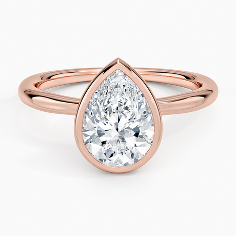 14K Rose Gold Freesia Bezel Solitaire Ring