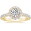 18K Yellow Gold Sienna Halo Half Coverage Diamond Ring, smalltop view