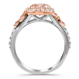 Custom Nature-Inspired Fancy Pink Diamond Ring with Ruby and Diamond Accents