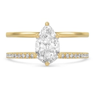 Custom Double Band Pavé Diamond Ring
