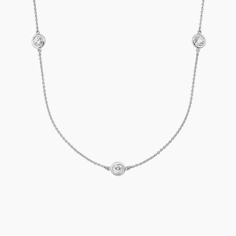 Five Stone Bezel Strand 18 in. Diamond Necklace