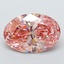 7.01 Ct. Fancy Vivid Brownish Pink Oval Lab Grown Diamond
