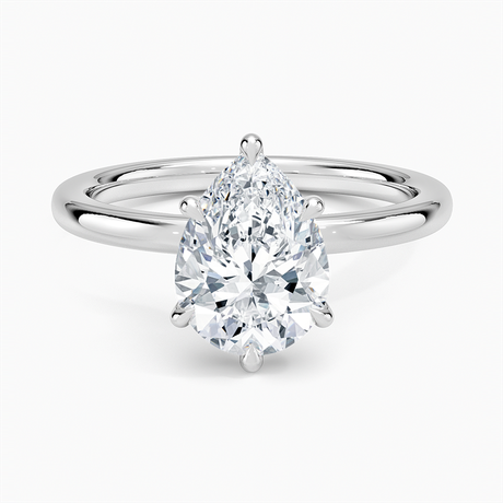 18K White Gold Secret Halo 2mm Diamond Ring