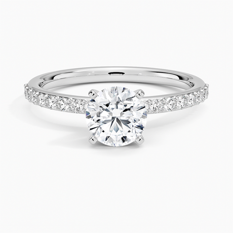 Petite Diamond Engagement Ring - Shared Prong