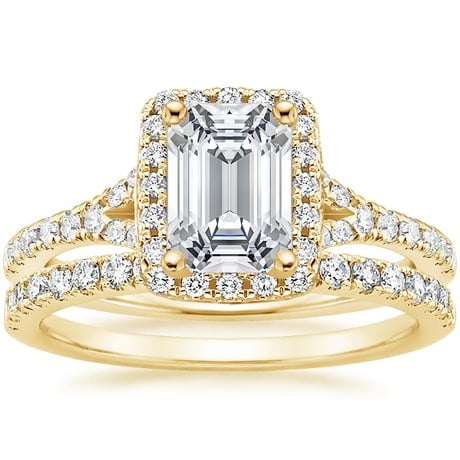 18K Yellow Gold Joy Diamond Ring (1/3 ct. tw.) with Bliss Diamond Ring (1/5 ct. tw.)