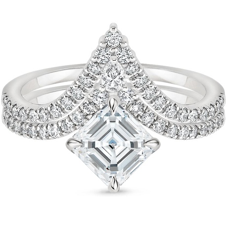 18K White Gold Nouveau Diamond Bridal Set