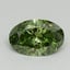 0.66 Ct. Fancy Vivid Green Oval Lab Grown Diamond