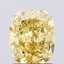 1.61 Ct. Fancy Vivid Yellow Cushion Lab Grown Diamond