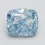 2.91 Ct. Fancy Vivid Blue Cushion Lab Grown Diamond