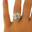 The Elizabeth Ring, smalltop view on a hand