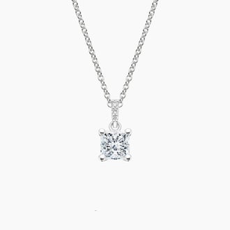 Pavé Diamond Bail Pendant in 18K White Gold