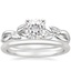 Platinum Budding Willow Ring with Petite Comfort Fit Wedding Ring