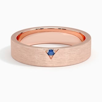 Andreas Sapphire 5mm Wedding Ring in 14K Rose Gold