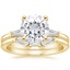 18KY Moissanite Tapered Baguette Diamond Bridal Set, smalltop view