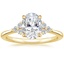 18K Yellow Gold Melody Diamond Ring, smalltop view