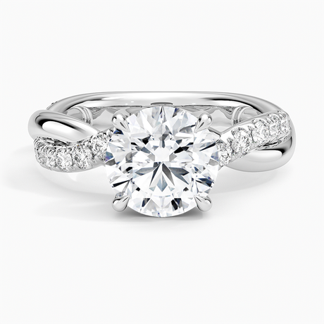 14K White Gold Cascade Twisted Diamond Ring