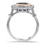 Mixed Metal Vintage Styled Fancy Halo Diamond Ring, smallside view