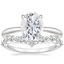 18KW Moissanite Freesia Ring with Curved Versailles Diamond Ring, smalltop view